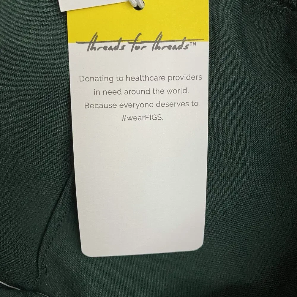 Figs Tech Collection Scrub Pants Womens Livingston High Waisted Racing Green NWT - Picture 5 of 16